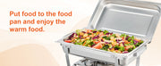 Load image into Gallery viewer, Amocart 8QT Rectangle Chafing Dish 2/4/6 Packs w/ Full Size Pans Buffet Catering Warmer Server Folding Stand Fuel Holder Tray
