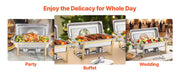 Bild in Galerie-Viewer laden, SucceBuy 8 Qt 2 4 Pack Chafing Dish Buffet Set Stainless Steel Chafer with 4 Full Size Pans Rectangle Catering Warmer Server
