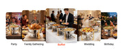 Load image into Gallery viewer, Amocart 4 Pack Chafing Dish Buffet Set Stainless Steel Chafer w/4 Full Size Pan Round Catering Warmer Server for Party Banquets
