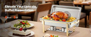 Bild in Galerie-Viewer laden, SucceBuy 8 Qt 2 4 Pack Chafing Dish Buffet Set Stainless Steel Chafer with 4 Full Size Pans Rectangle Catering Warmer Server

