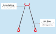 Load image into Gallery viewer, SucceBuy 3T 5ft Lifting Sling Chain 5/16 inch G80 Lifting Chains with 2 Leg Grab Hooks for Engine Hoist Engine Lift Chain
