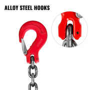 Load image into Gallery viewer, Amocart 5FT 8800lbs Lifting Chain Sling Double Leg with Grab Hooks G80 Mn-steel Sling Chain for Engine Hoist Heavy Duty Moving
