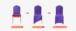 Amocart 50 Pcs Purple Chair Covers Polyester Spandex Chair Cover Stretch Slipcovers for Wedding Party Flat-Front Chair Covers