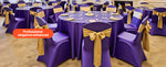 Amocart 50 Pcs Purple Chair Covers Polyester Spandex Chair Cover Stretch Slipcovers for Wedding Party Flat-Front Chair Covers