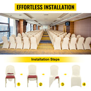 Bild in Galerie-Viewer laden, Amocart 100Pcs Wedding Chair Covers Stretch Polyester Spandex Slipcover Folding Flat Front Chair Covers for Hotel Dining Party

