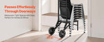 Amocart 150LBS Folding Chair Rack Metal Chair Storage Cart with Rubber Wheels Push-Style Chair Holder for Stacking 10 Chairs