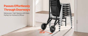 Bild in Galerie-Viewer laden, SucceBuy 300LBS Folding Chair Rack Cart L-shape Horizontal Placement with Rubber Wheels Metal Chair Storage Dolly for 25 Chairs
