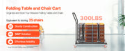 Bild in Galerie-Viewer laden, Amocart 300LBS Folding Chair Rack Cart L-shape Horizontal Placement with Rubber Wheels Metal Chair Storage Dolly for 25 Chairs
