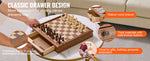 SucceBuy Solid Wood Chess Set  2-IN-1 Chess Checkers Game Set Chess Board Games for Adults Kids Tournament Professional Beginner