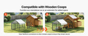 Load image into Gallery viewer, SucceBuy Metal Chicken Coop with Waterproof Cover &amp; Doors Spire Roof Poultry Run Compatible w/ Wooden Coops for Rabbit Hen Goose

