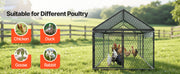 Load image into Gallery viewer, SucceBuy Metal Chicken Coop with Waterproof Cover &amp; Doors Spire Roof Poultry Run Compatible w/ Wooden Coops for Rabbit Hen Goose
