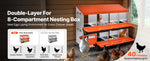 SucceBuy Chicken Nesting Boxes Metal Egg Laying Boxes with Protective Collection Lids Roll Out Nesting Box Easy Assemble for Hen