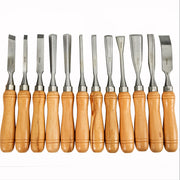 Charger l'image dans la visionneuse de galerie, SucceBuy Lot de 12 ciseaux à bois à main pour sculpture, couteaux de tournage pour tour à bois, outils de menuiserie professionnels pour artisanat sur bois
