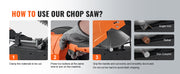 Load image into Gallery viewer, SucceBuy 2800W Chop Saw 14"/355mm Blade Diameter Cut Off Saw 1200RPM Steel Cutting Machine 0-45° Adjustable Dry Cut Chop Saw
