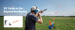 SucceBuy Clay Target Thrower Max 50/75-80 Clays 55 Yards Automatic on Wheels with Adjustable Foot Pedal Pull Handle for Shooting