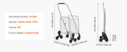 Charger l'image dans la visionneuse de galerie, SucceBuy Chariot de courses pliable 40 kg léger de rangement, chariot utilitaire d'escalier avec roues, chariot à main pour pique-nique et voyage en extérieur

