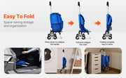 Bild in Galerie-Viewer laden, Amocart 36L Folding Shopping Cart Stair Climbing Handcart with Wheels &amp; Oxford Cloth Bag Hand Truck for Grocery Laundry Storage

