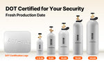Amocart CO2 Tank 10 lbs New Aluminum Alloy Cylinder CO2 Air Tank with Light Spray Coating DOT Approved Cylinder for Draft Beer
