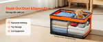 Amocart 45L 3Packs Plastic Collapsible Storage Bins with Lids Stackable Folding Storage Crates Baskets for Home Organizing