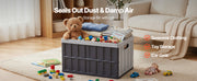 Charger l'image dans la visionneuse de galerie, SucceBuy 2/3Packs 65L Plastic Collapsible Storage Bins Stackable Folding Crates Containers Space-Saving Basket for Home Organize
