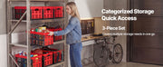 Load image into Gallery viewer, Amocart 32L 3 Packs Plastic Collapsible Storage Bins Stackable Folding Storage Crates Space-Saving Baskets for Home Organizing
