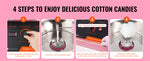 Amocart Electric Cotton Candy Machine Candy Floss Maker Commercial Cotton Candy Machine w/ Stainless Steel Bowl and Sugar Scoop