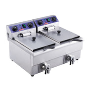 Bild in Galerie-Viewer laden, Amocart  Electric Deep Fryer w/Dual Removable Tanks 12L 5000W Commercial Countertop  Fryer for Chicken French Fries
