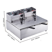 Bild in Galerie-Viewer laden, Amocart  12L Electric Deep Fryer w/Dual Removable Tanks Commercial Countertop  Fryer for Chicken French Fries Frying Chips
