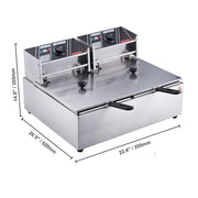 Bild in Galerie-Viewer laden, Amocart  Electric Deep Fryer w/Dual Removable Tanks 12L 5000W Commercial Countertop  Fryer for Chicken French Fries
