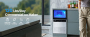 Load image into Gallery viewer, SucceBuy Commercial Ice Maker Machine 130Lbs/24H with 33Lbs Storage 45 Cubes per Cycle Stainless Steel Freestanding for Home
