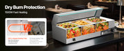 Bild in Galerie-Viewer laden, Amocart Commercial Food Warmer Electric Stainless Steel Steam Food Warmer with Glass Cover Countertop Buffet Bain Marie w/ Soup
