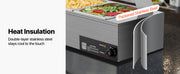 Bild in Galerie-Viewer laden, Amocart Commercial Food Warmer Electric Stainless Steel Steam Food Warmer with Glass Cover Countertop Buffet Bain Marie w/ Soup
