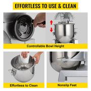 Load image into Gallery viewer, Amocart Electric Dough Machine 10/15/20/30L Stainless Steel Commercial Cream Egg Whisk Mixer Processor Food Stand Blender
