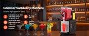 Charger l'image dans la visionneuse de galerie, Amocart 6L/1.6Gal Slushie Machine Commercial Slushy Maker Frozen Drink Maker w/ Self-Cleaning for Restaurants Bars for Slushie
