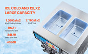 Bild in Galerie-Viewer laden, Amocart Commercial Slushy Machine 12L Singal or Double Tanks Cool and Freeze Modes, Stainless Steel Margarita Smoothie Frozen Drink Maker Slushie Machine for Party Cafes Restaurants Bars Home

