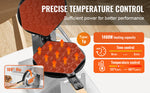 Amocart Commercial Egg Bubble Waffle Maker 1400W Non-Stick Stainless Steel Bubble Puff w/180° Rotatable 2 Pans & Wooden Handles