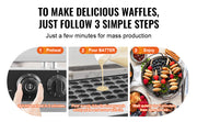 Bild in Galerie-Viewer laden, SucceBuy 50Pcs Mini Dutch Pancake Maker Dorayaki Baker Machine Commercial Non-stick Waffle Maker Dual Temp &amp; Time Control
