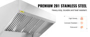 Load image into Gallery viewer, SucceBuy 4/5/6/7/8/9FT Commercial Exhaust 201 Stainless Steel Concession Hood Under Cabinet Range Hood Kitchen Vent Hood Sliver
