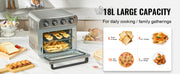 Charger l'image dans la visionneuse de galerie, Amocart 18L 1700W Air Fryer Toaster Oven Stainless Steel Toaster Ovens Countertop Combo with Grill Home and Commercial Use
