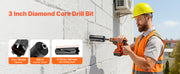 Bild in Galerie-Viewer laden, SucceBuy Core Drill Bit Internal Thread Diamond Dry Coring Bit w 3 Adapters Pilot Drill and Hex Wrench for Concrete Red Bricks
