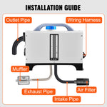 Amocart 8KW Diesel Air Heater Parking Heater 12V Truck Heater One Air Outlet with Black LCD Switch For RV Truck Boat Caravans