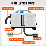 Bild in Galerie-Viewer laden, Amocart 8KW Diesel Air Heater Parking Heater 12V Truck Heater One Air Outlet with Black LCD Switch For RV Truck Boat Caravans
