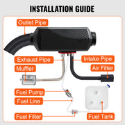 Load image into Gallery viewer, Amocart 8KW Diesel Air Heater Muffler Diesel Heater 12V Remote Control Diesel Parking Heater with LCD Switch for Car Truck Boat
