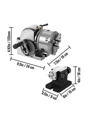 Load image into Gallery viewer, Amocart Dividing Head 5Inch 3 Jaw Precision Semi Universal Dividing Head for Milling Machine Rotary Table Tailstock Milling Set
