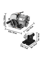 Amocart Dividing Head Precision Semi Universal BS-0 5" / 4" 3-Jaw Indexing Head Tailstock & Chuck for Drilling Milling Grinding