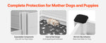 Amocart Dogs Whelping Box Plastic PVC Puppies Play Pen with Height Adjustable Door and Washable Pee Pad for Large Breed Dogs