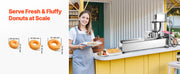 Load image into Gallery viewer, Amocart Commercial Automatic Donuts Machine Single Row 90 pcs/hour Electric High Power Maker with 3 Size Molds Auto Counting
