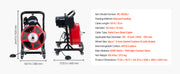 Load image into Gallery viewer, Amocart Drain Cleaner Machine 50 FT x 1/2 Inch Manual Feed Sewer Snake Auger with Air-Activated Foot Switch for 2" to 6" Pipes
