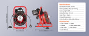 Bild in Galerie-Viewer laden, Amocart Drain Cleaner Machine 75FT/50FT Sewer Snake Auger Manual 1/2 Inch Electric Drain Cleaning Machine w/ 4 Cutters for Home
