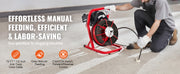 Bild in Galerie-Viewer laden, Amocart Drain Cleaner Machine 75FT/50FT Sewer Snake Auger Manual 1/2 Inch Electric Drain Cleaning Machine w/ 4 Cutters for Home
